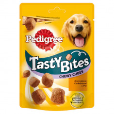 Recompense pentru Caini PEDIGREE Tasty Bites, Cubulete Gumate, 130g, Mancare pentru Catei, Cubulete de Carne pentru Catei, Recompense din Carne pentru