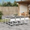 Gossi set mobilier de gradina, 9 piese, cu perne, alb, textilena