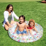 Piscina gonflabila pentru copii cu model Flamingo Fructe, &Oslash;1.22m x 25cm, 2 inele, cu petic de reparare, CMCLASS