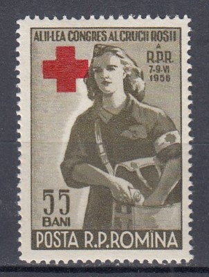 ROMANIA 1956 LP 407 CRUCEA ROSIE MNH foto