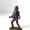 Figurina plastic maro, soldat (afro-american?) incomplet, stantat, 6.5cm