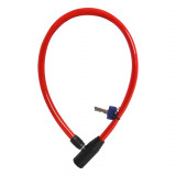 Cablu antifurt Oxford Hoop, 600mm x 4mm, rosu