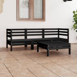 Cumpara ieftin Set mobilier de grădină, 4 piese, negru, lemn masiv de pin