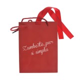 Punga de cadou rosie cu mesaj 25 cm