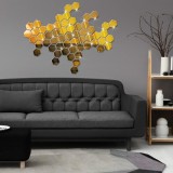 Cumpara ieftin Set Oglinzi Design Hexagon - Oglinzi Decorative Acrilice Gold - MyStyle Luxury Home 10 bucati/set