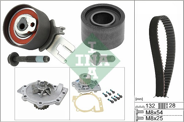INA 530 0582 30 Set pompa apa + curea dintata