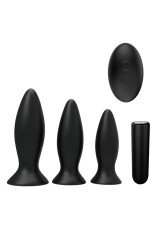 Set 3 Dopuri Anale Cu Vibratii Triplicity, Negru foto