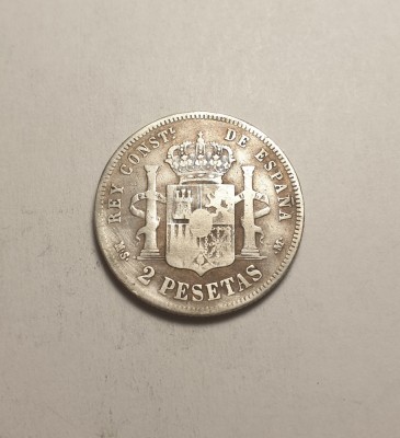 Spania 2 Pesetas 1881 foto
