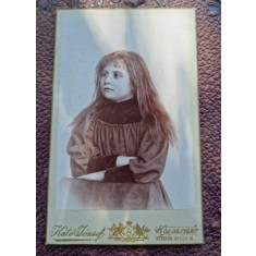 Fotografie portret fata, tip CDV