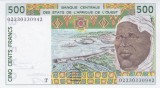 Bancnota Statele Africii de Vest 500 Franci 2002 - P810Tm UNC ( Togo - vezi descriere )