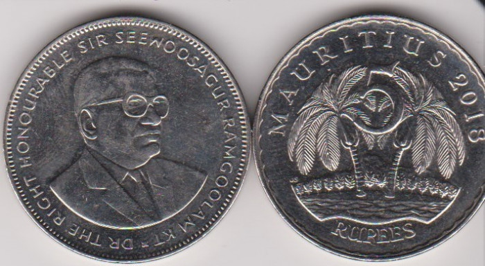 Mauritius 5 rupees diferiti ani