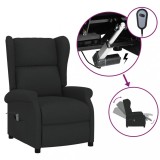 VidaXL Fotoliu electric rabatabil, spătar cu aripi, negru, textil