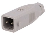 Conector dreptunghiular ST mufă tată PIN 2 cositorit IP54