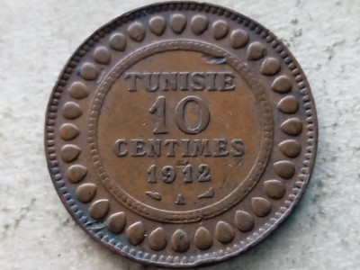 TUNISIA-10 CENTIMES 1912 foto
