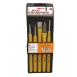 Set 5 piese, dalta si dorn pentru metal, galben