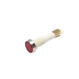 Indicator LED de panou din plastic, 10mm, pini 6.3mm, rosu, 12-24V DC, IP67, FL1P-10NJ-4-RED