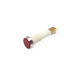 Indicator LED de panou din plastic, 10mm, pini 6.3mm, rosu, 12-24V DC, IP67, FL1P-10NJ-4-RED