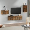 VidaXL Set dulapuri TV, 4 piese, stejar fumuriu, lemn prelucrat