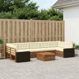 vidaXL Set de canapele de exterior 8 pcs Natural și Crem 3383153