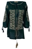 Bluza dama tip ie 024, verde/auriu , marimea L, Rosu