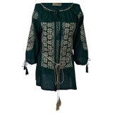 Bluza dama tip ie 024, verde/auriu , marimea M