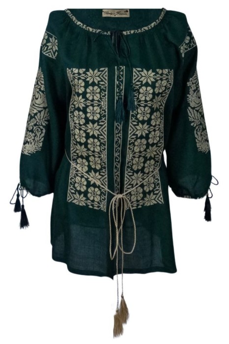 Bluza dama tip ie 024, verde/auriu , marimea S