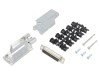 Conector D-Sub 25 Pini Mamă 90&deg; Ecranat Montare Cablu Lipire - ENCITECH