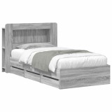 vidaXL Cadru de pat cu depozitare cu headboard Sonoma gri 80 x 200 cm 3433999