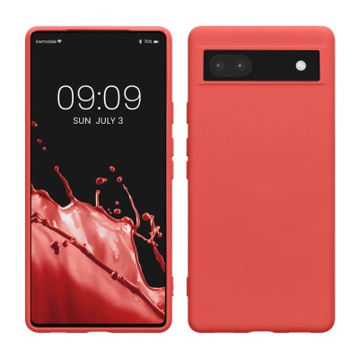 Husa kwmobile pentru Google Pixel 6a, Silicon, Roz, 58053.219 foto