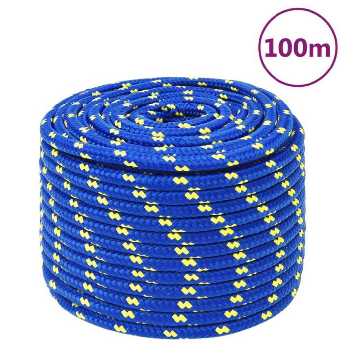 Fr&acirc;nghie de barcă, albastru, 12 mm, 100 m, polipropilenă