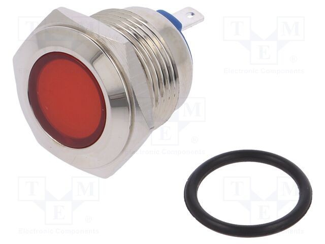 Lampă de control LED roșie plată 12V &Oslash;16mm NINIGI