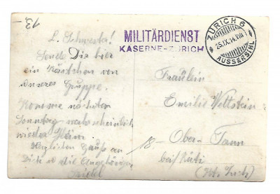 Carte postala Swiss soldiers 1914 - circulata A045 foto