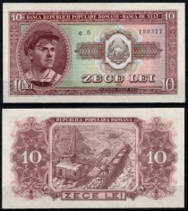 Romania 1952, 10 LEI serie albastra, P#88b, UNC! foto