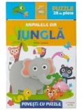 Animalele din jungla. Povesti cu puzzle/***