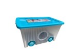 Cutie pentru depozitare jucarii cu capac si roti, 60 litri, F379