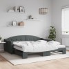 VidaXL Pat de zi cu extensie și saltele, gri &icirc;nchis, 100x200 cm textil 3197554