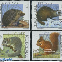 BELGIA-1992-PASARI Serie completa de 4 timbre