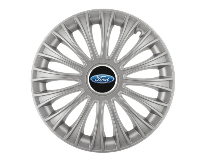 Set 4 capace roti pentru Ford, model Dino Gray, R15