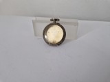 Carcasa de Ceas de Buzunar de Dame Open Face din Argint -cu Motive Florale la Capacul din Spate