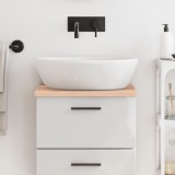 Gossi blat de baie, 40x40x2 cm, lemn masiv netratat