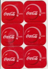 bnk div - Coca-Cola - Suport pentru pahar Coca Cola Music - set 6 bucati diferite