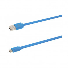 Cablu Date si Incarcare USB la MicroUSB Tellur Basic Flat, 1 m, Alb TLL155001