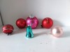 Lot 6 globuri de sticla vintage culori si marimi diverse, decor pom brad Craciun