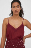 Pepe Jeans top culoarea bordo, neted