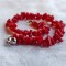 BRATARA cu CORAL vintage SPLENDIDA inchizatoare ARGINT de efect SUPERBA