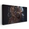 Tablou 3D fantezie femeie cu casti, ornament floral, maro 1738 Tablou canvas pe panza CU RAMA 70x140 cm