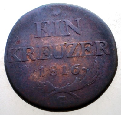 7.159 AUSTRIA 1 EIN KREUZER 1816 G foto