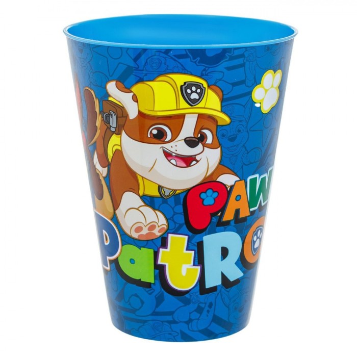 Pahar Plastic Paw Patrol, Capacitate 430ml, Culoare Albastru, Personaje Baieti
