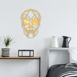 Decoratiune de perete, Skull Metal Decor, Metal, Dimensiune: 50 x 35 cm, Auriu, Tanelorn