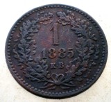 F.093 UNGARIA 1 KRAJCZAR 1885 KB, Europa, Cupru (arama)